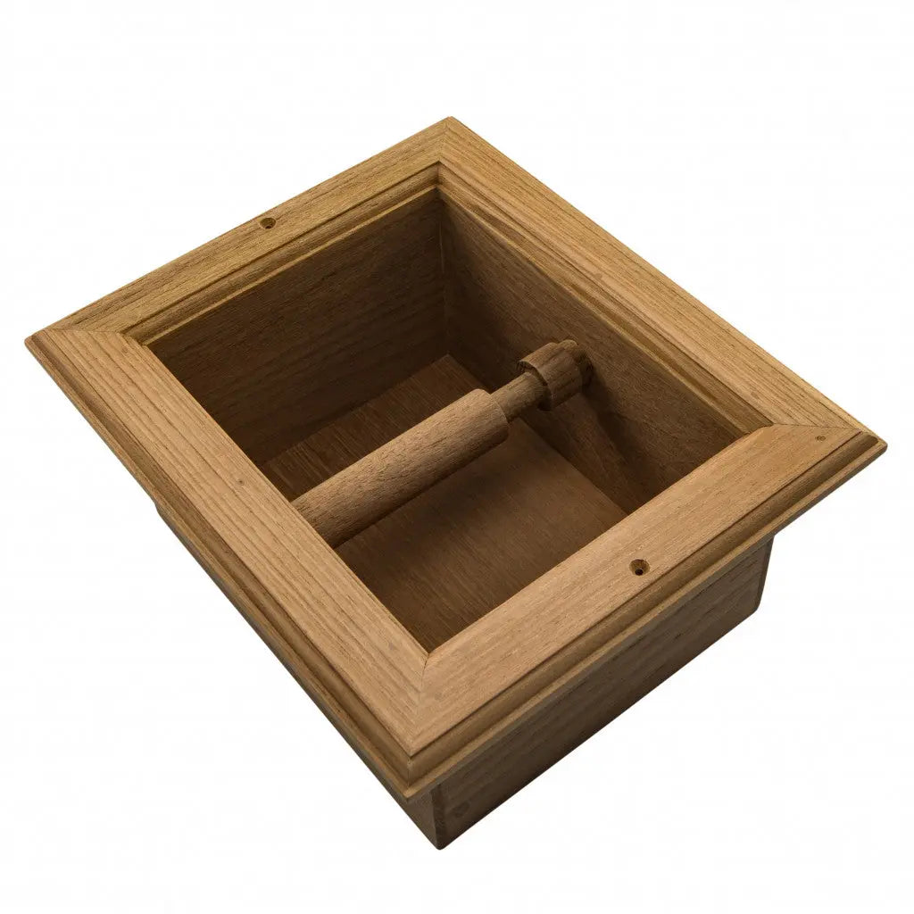 Traditional Solid Teak Recessed Wall Mount Toilet Paper Holder Homeroots Bed & Bath