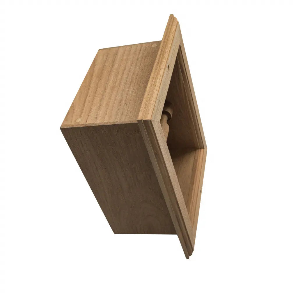 Traditional Solid Teak Recessed Wall Mount Toilet Paper Holder Homeroots Bed & Bath