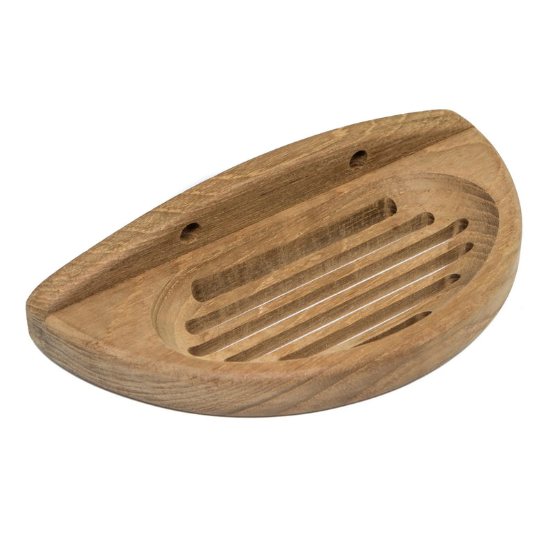 Traditional Solid Teak Wall Mount Oval Soap Dish Homeroots Bed & Bath