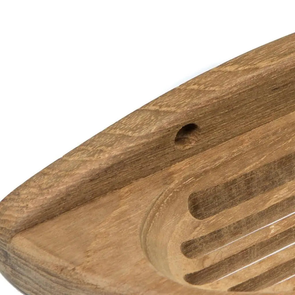 Traditional Solid Teak Wall Mount Oval Soap Dish Homeroots Bed & Bath