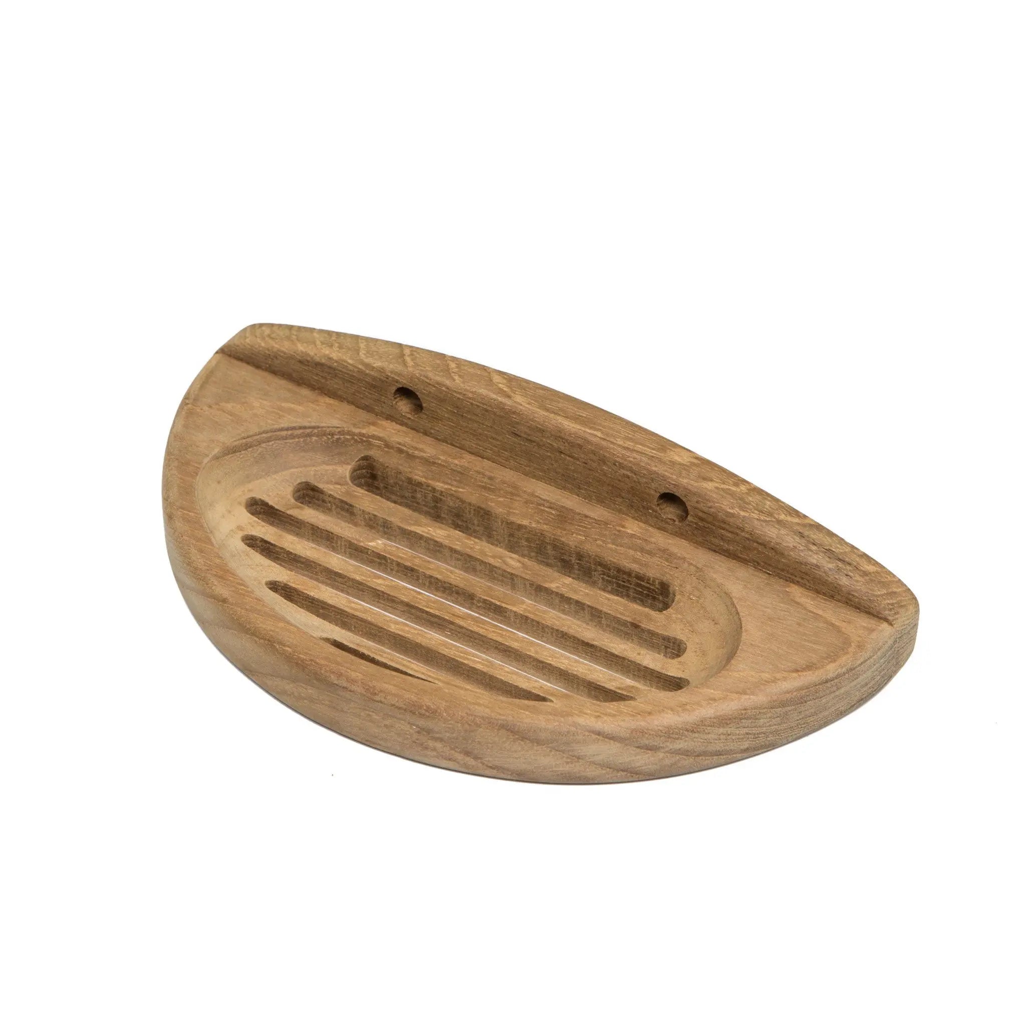 Traditional Solid Teak Wall Mount Oval Soap Dish Homeroots Bed & Bath