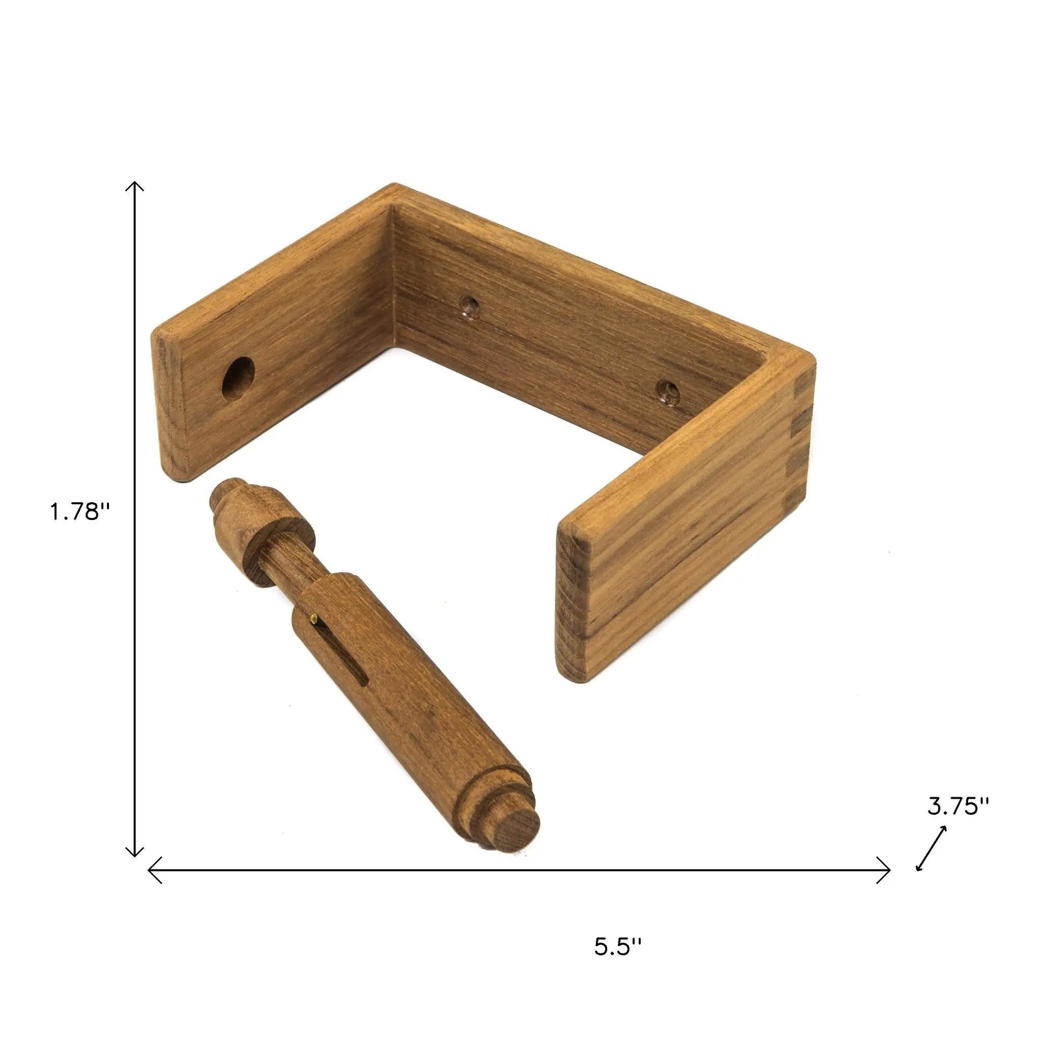 Traditional Solid Teak Wall Mount Toilet Paper Holder Homeroots Bed & Bath