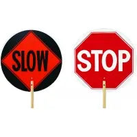 Traffic Control STOP/SLOW Paddle with 5 MUTUAL INDUSTRIES INC.