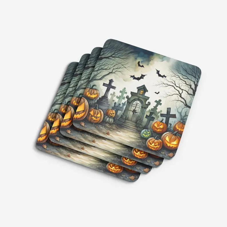 Trick or Treaters Spooky Halloween Foam Coasters Caroline's Treasures