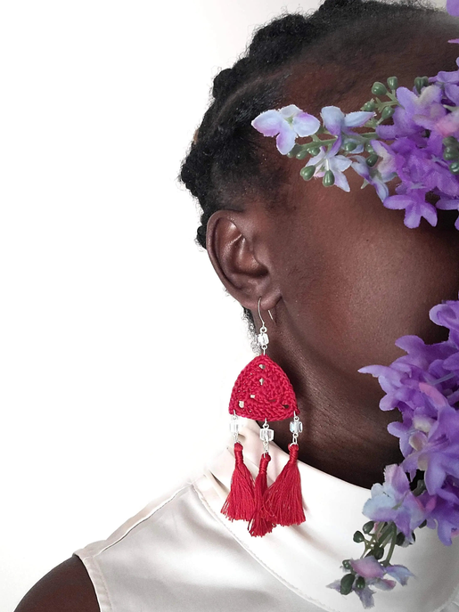 Triple Tassel Earrings Sysaic Knotz