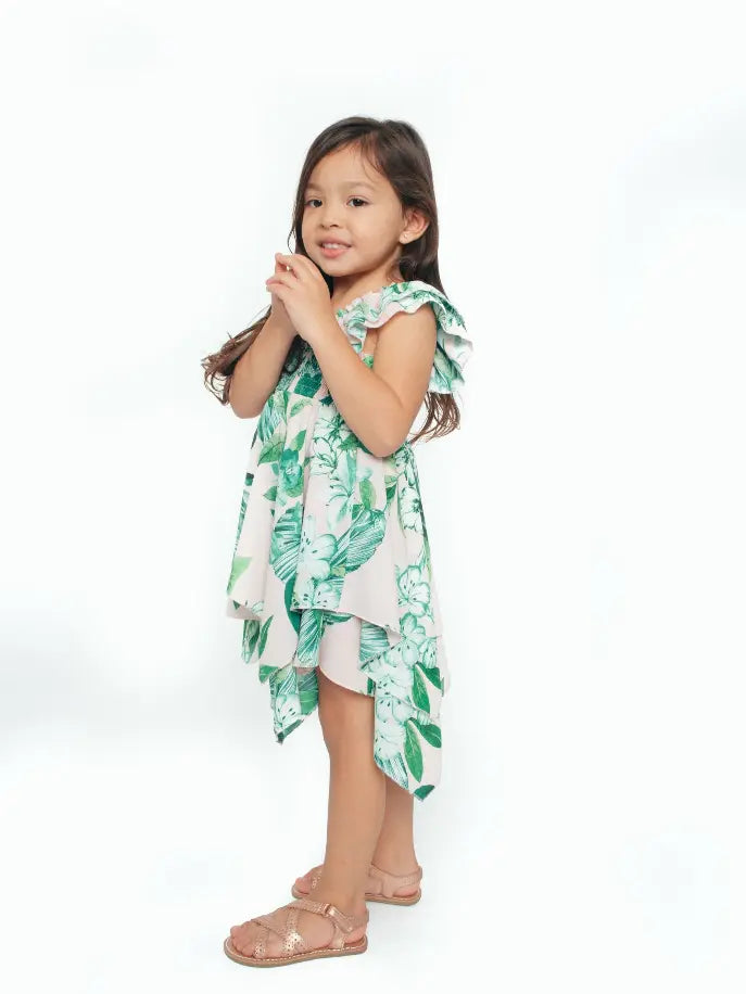 Tropical Floral Scarf Dress Little Mass
