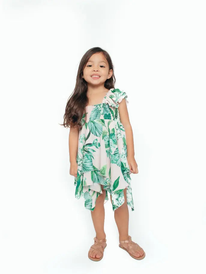 Tropical Floral Scarf Dress Little Mass