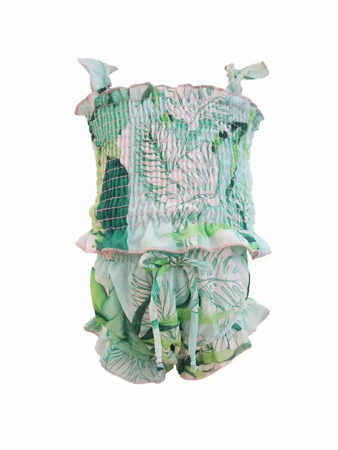 Tropical Paradise Smocked Top and Bloomers Set Little Mass