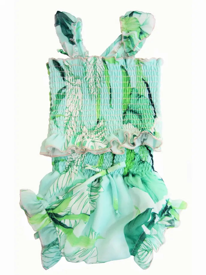 Tropical Paradise Smocked Top and Bloomers Set Little Mass