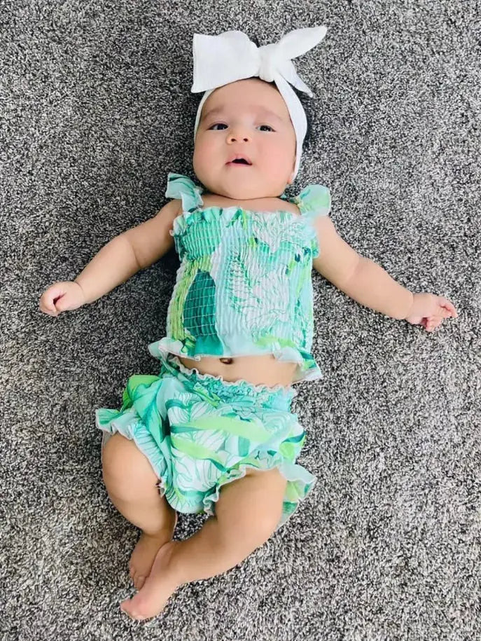 Tropical Paradise Smocked Top and Bloomers Set Little Mass