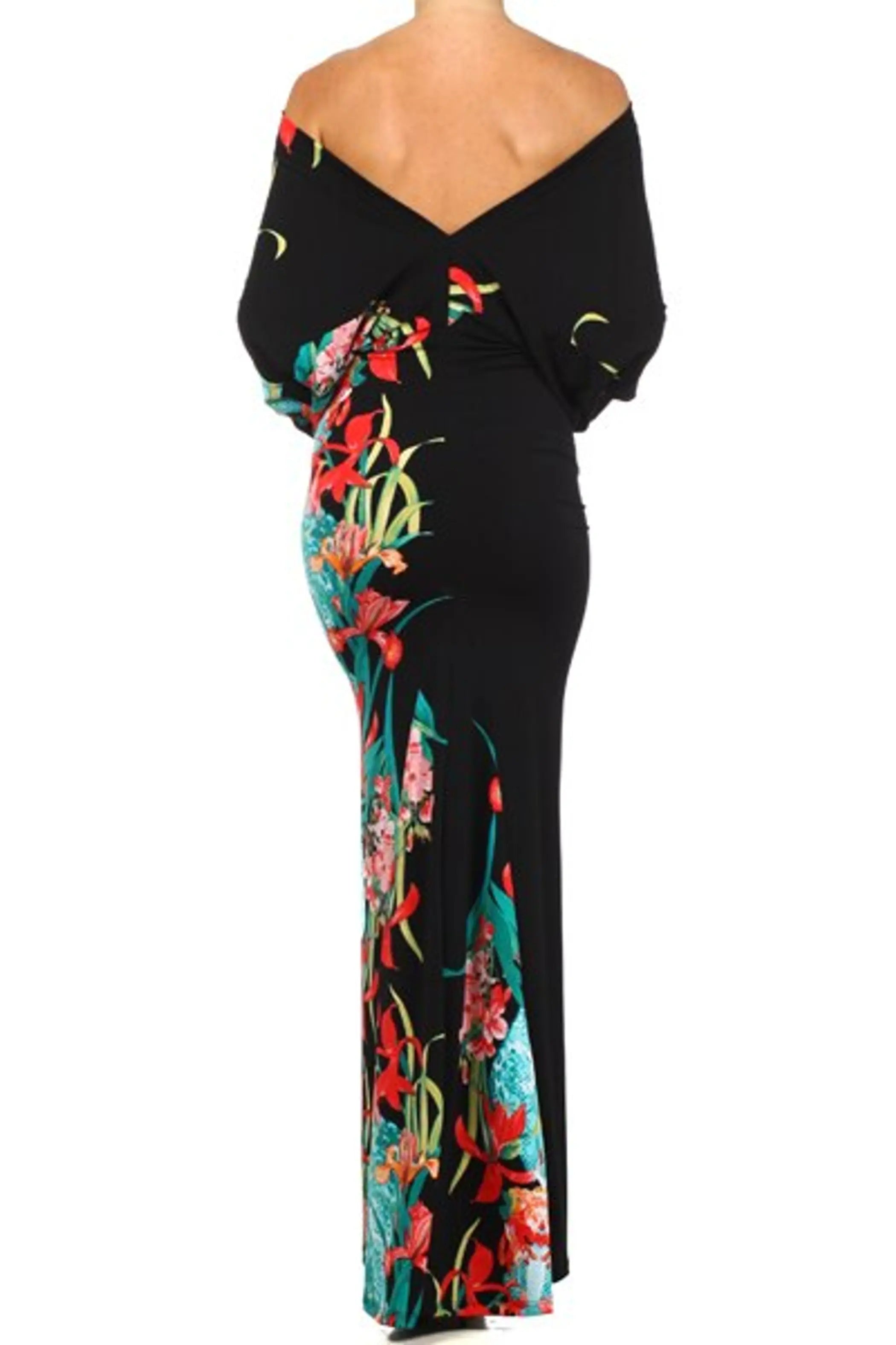 Tropical Print Dolman Maxi Dress SurelyMine