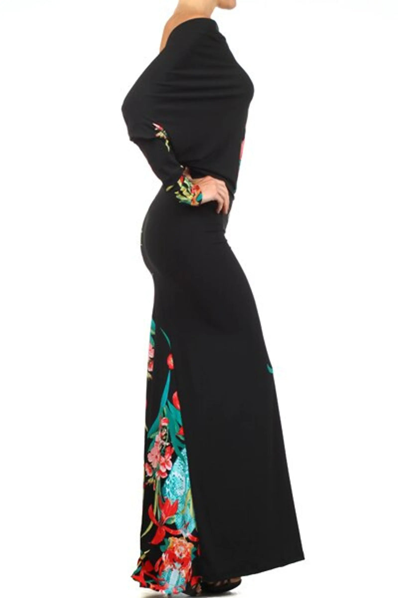 Tropical Print Dolman Maxi Dress SurelyMine