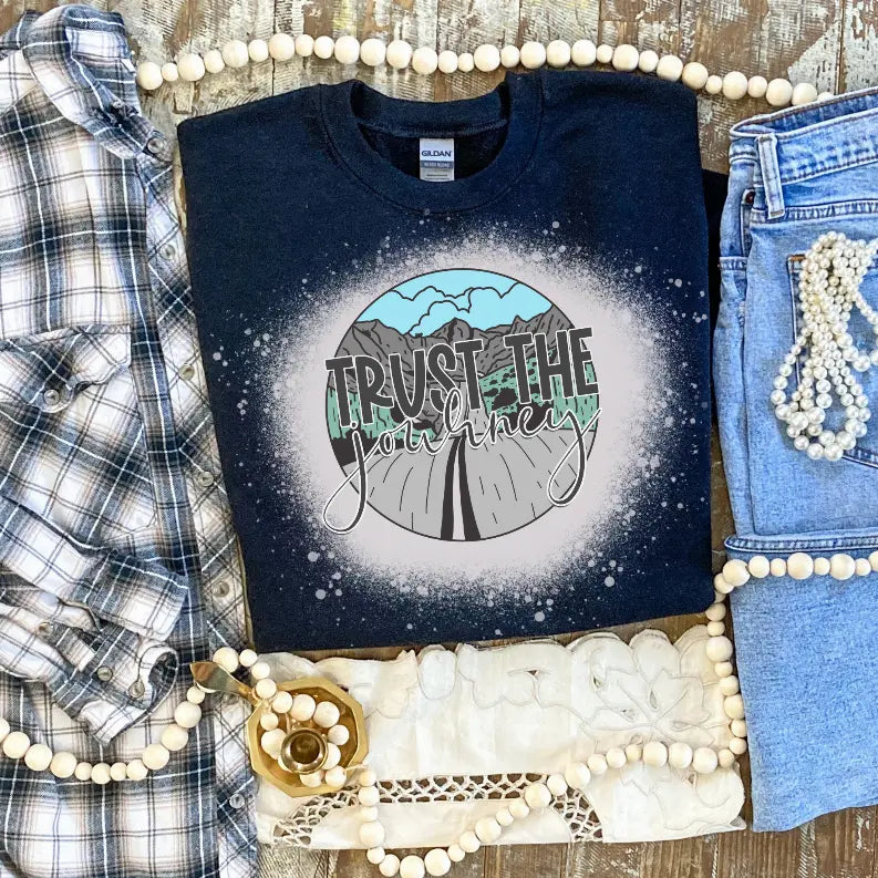 Trust The Journey Bleached Shirt CK's Boutique