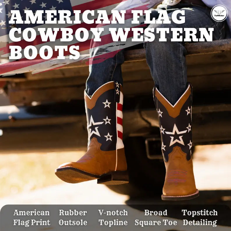 TuffRider Kids American Flag Cowboy Western Boots JPC Equestrian
