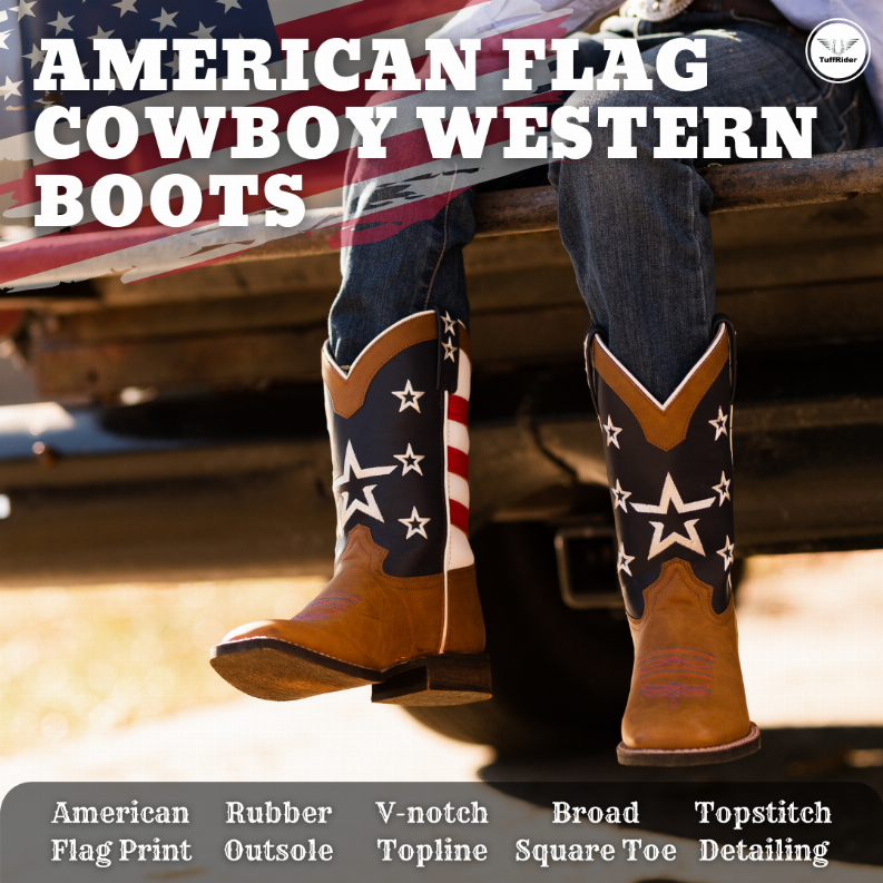 TuffRider Kids American Flag Cowboy Western Boots JPC Equestrian