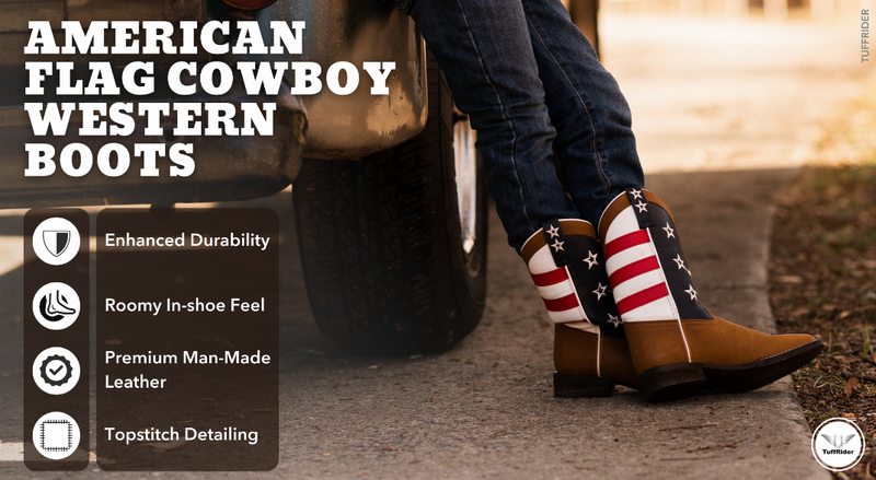 TuffRider Kids American Flag Cowboy Western Boots JPC Equestrian