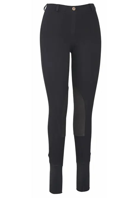 TuffRider Ladies Cotton Lowrise Pull-On Knee Patch Breeches JPC Equestrian