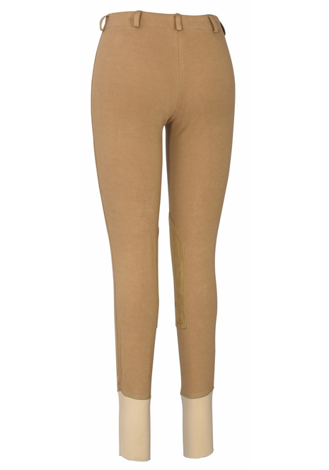 TuffRider Ladies Cotton Lowrise Pull-On Knee Patch Breeches JPC Equestrian