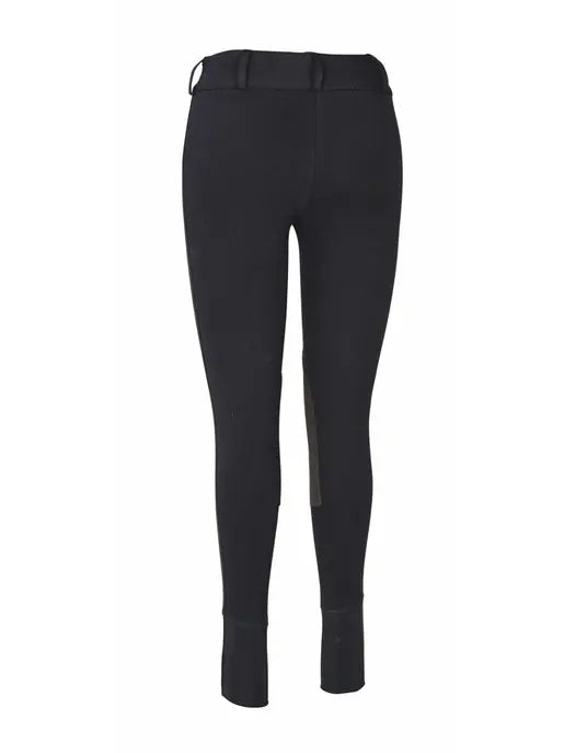 TuffRider Ladies Cotton Lowrise Wide Waistband Knee Patch Breeches JPC Equestrian
