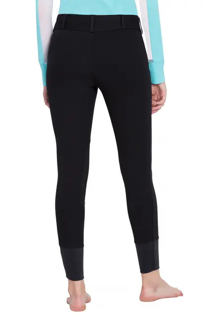 TuffRider Ladies Ribb Lowrise Wide Waistband Knee Patch Breeches JPC Equestrian