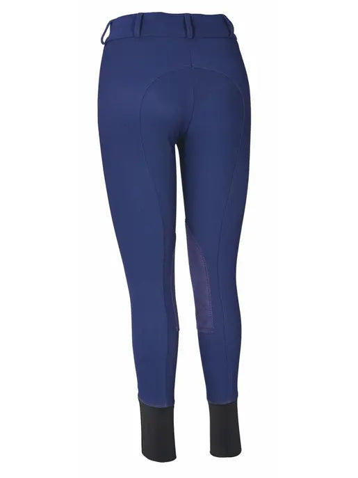 TuffRider Ladies Ribb Lowrise Wide Waistband Knee Patch Breeches JPC Equestrian
