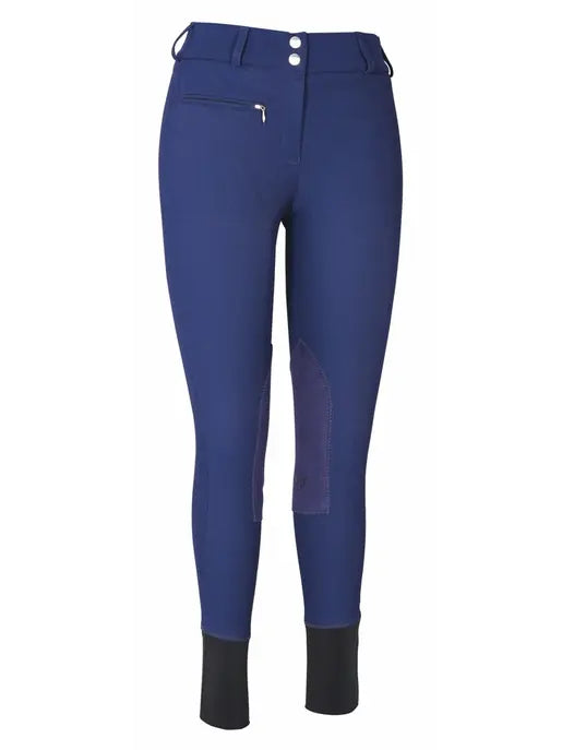 TuffRider Ladies Ribb Lowrise Wide Waistband Knee Patch Breeches JPC Equestrian