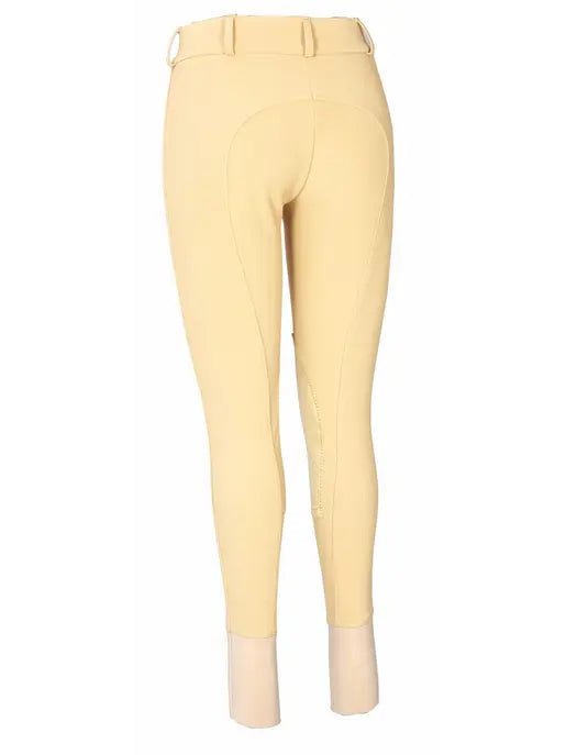 TuffRider Ladies Ribb Lowrise Wide Waistband Knee Patch Breeches JPC Equestrian