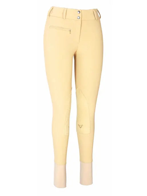 TuffRider Ladies Ribb Lowrise Wide Waistband Knee Patch Breeches JPC Equestrian