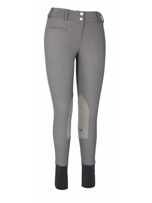 TuffRider Ladies Ribb Lowrise Wide Waistband Knee Patch Breeches JPC Equestrian
