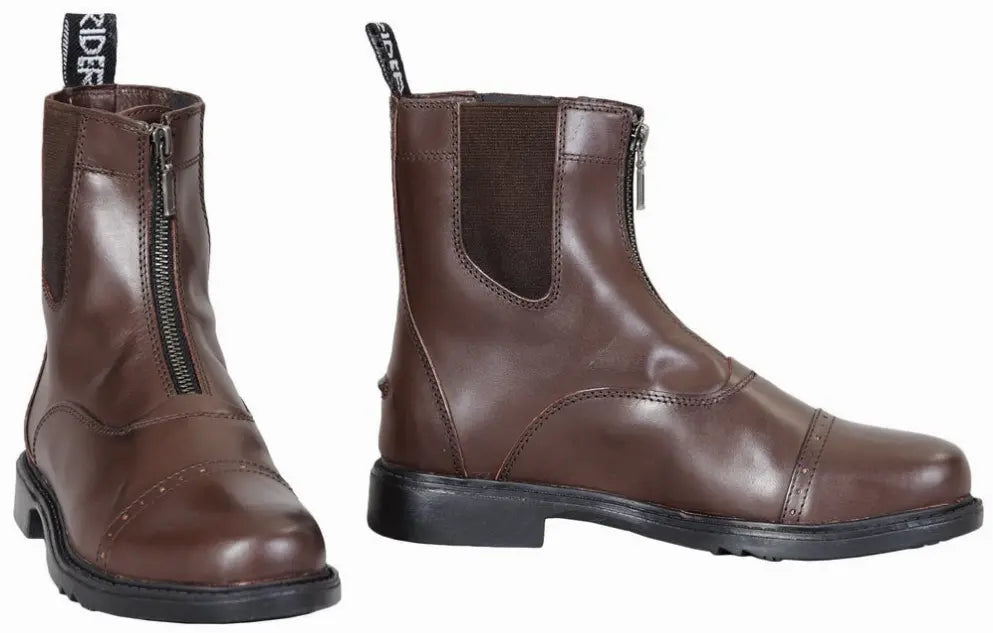 TuffRider Men's Baroque Front Zip Paddock Boots with Metal Zipper JPC Equestrian
