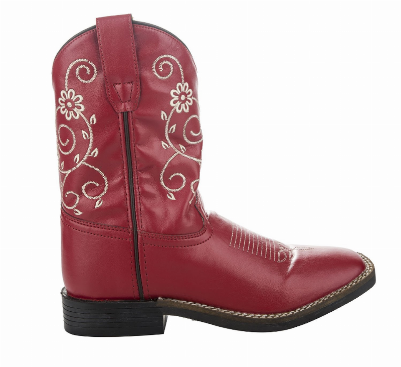 TuffRider Youth Fire Red Floral Western Boot JPC Equestrian