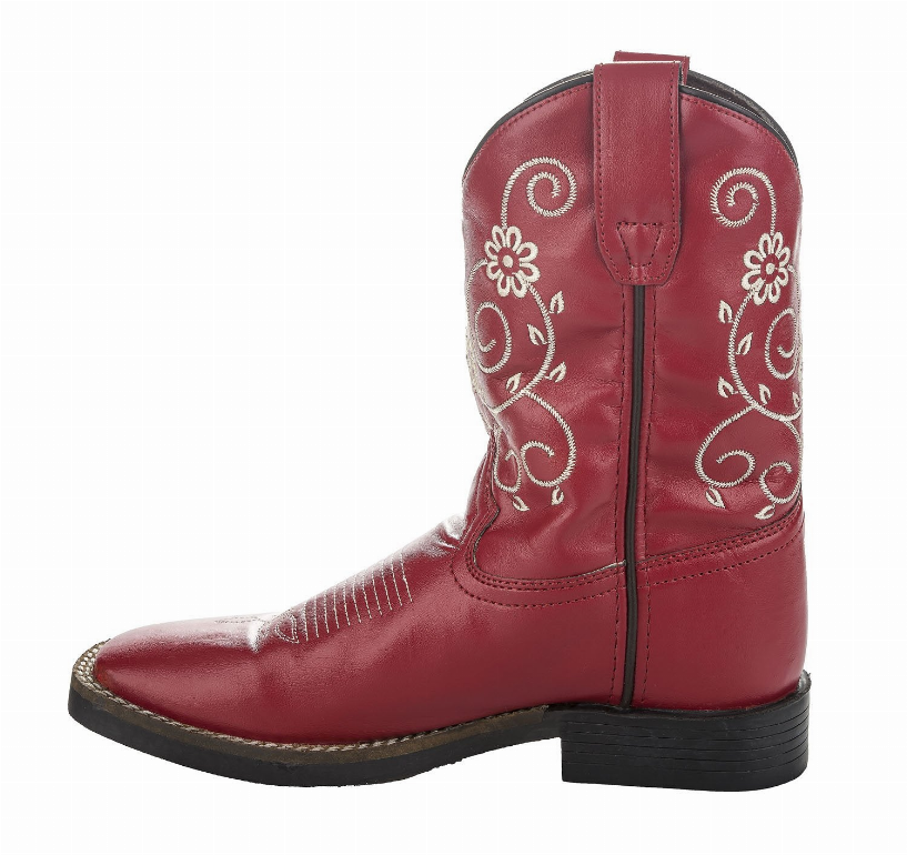 TuffRider Youth Fire Red Floral Western Boot JPC Equestrian