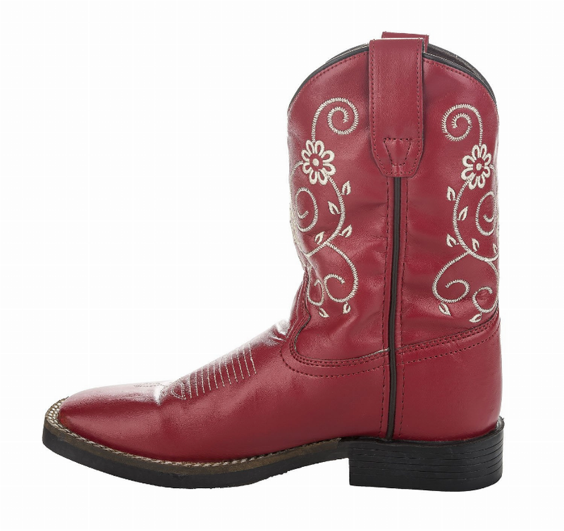 TuffRider Youth Fire Red Floral Western Boot JPC Equestrian
