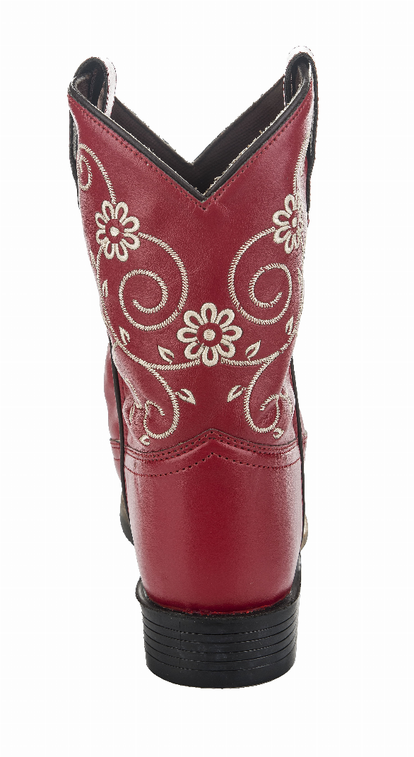 TuffRider Youth Fire Red Floral Western Boot JPC Equestrian