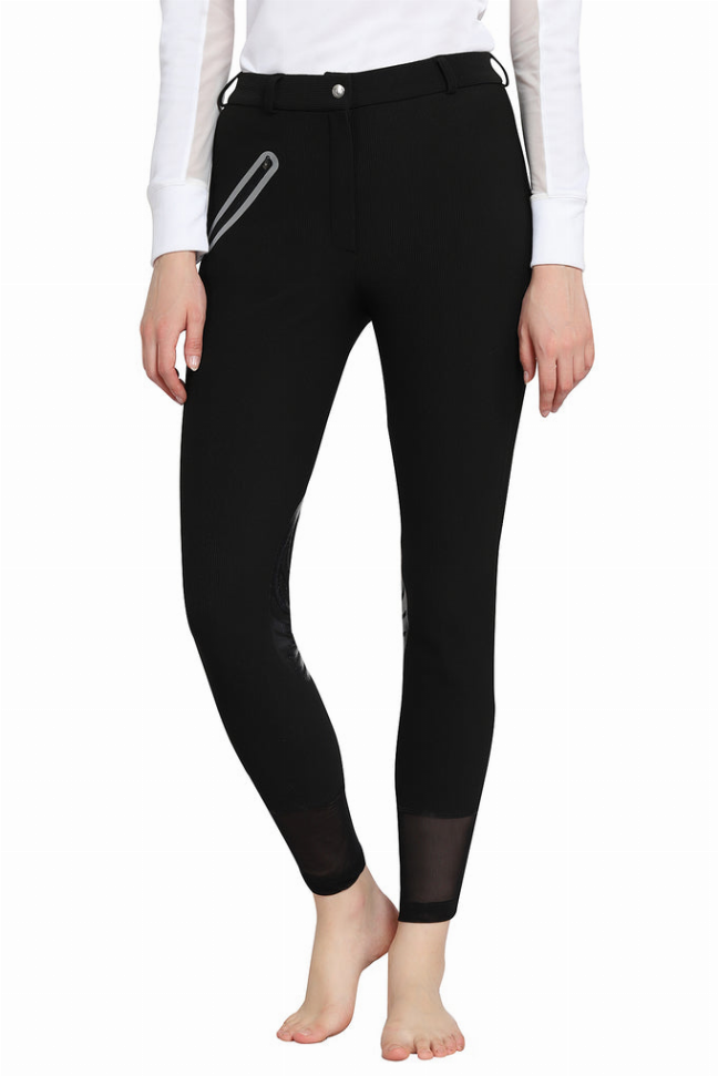 Tuffrider Tiffany Ribbed Breech With Silicone Knee Patch JPC Equestrian