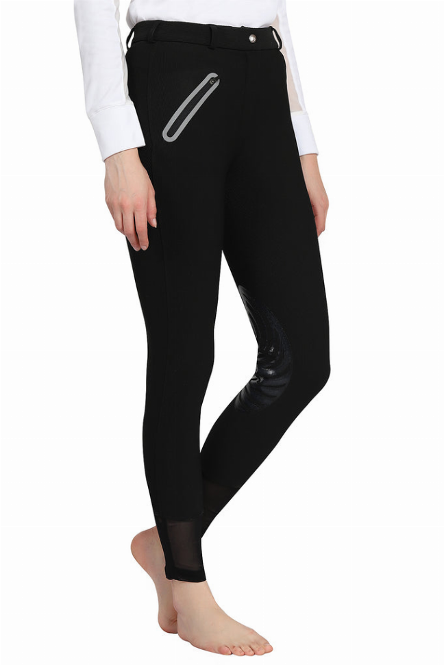 Tuffrider Tiffany Ribbed Breech With Silicone Knee Patch JPC Equestrian