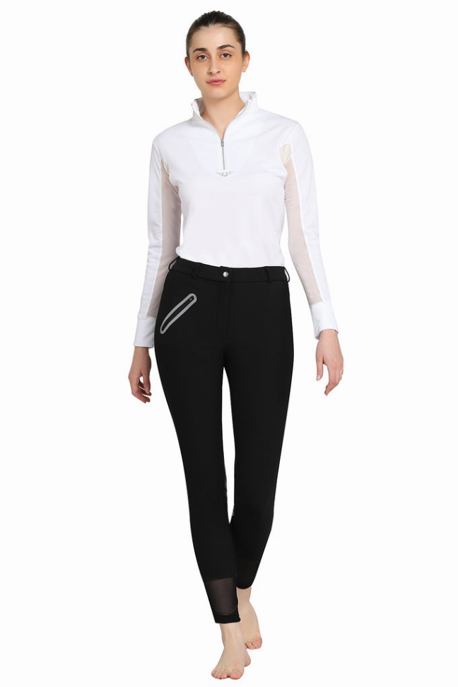 Tuffrider Tiffany Ribbed Breech With Silicone Knee Patch JPC Equestrian