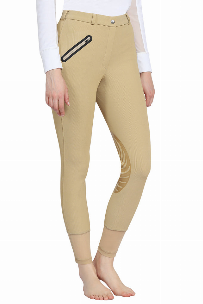 Tuffrider Tiffany Ribbed Breech With Silicone Knee Patch JPC Equestrian