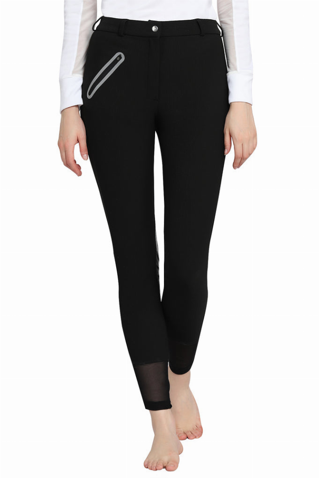 Tuffrider Tiffany Ribbed Breech With Silicone Knee Patch JPC Equestrian
