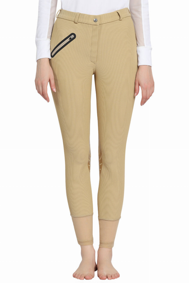 Tuffrider Tiffany Ribbed Breech With Silicone Knee Patch JPC Equestrian
