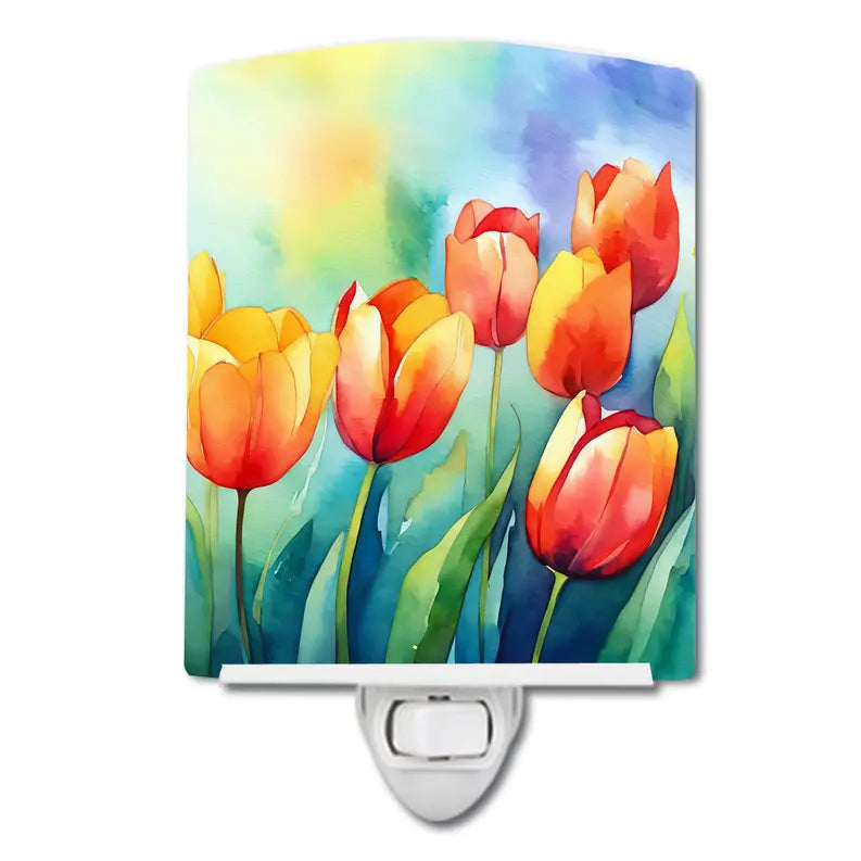 Tulips Ceramic Night Light Caroline's Treasures