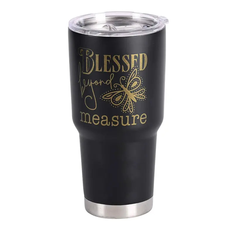 Tumbler Blessed Beyond Black 30 Oz Dicksons Inc