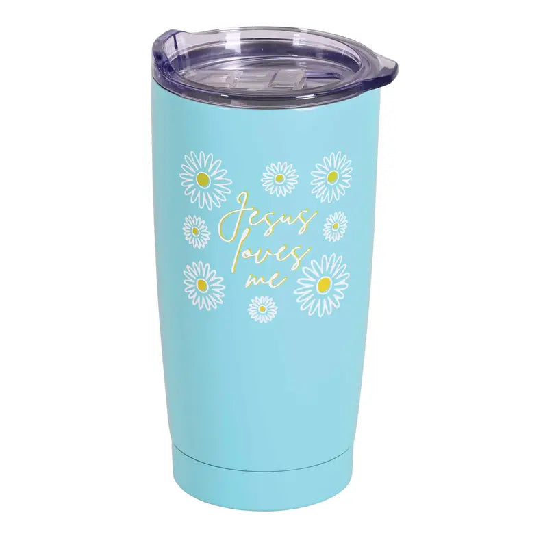 Tumbler Jesus Loves Me 20 oz Teal Dicksons Inc