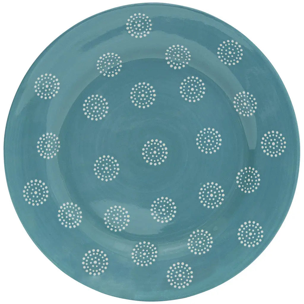 Turquoise Sixteen Piece Round Trellis Ceramic Service For Four Dinnerware Set Homeroots Kitchen & Dining