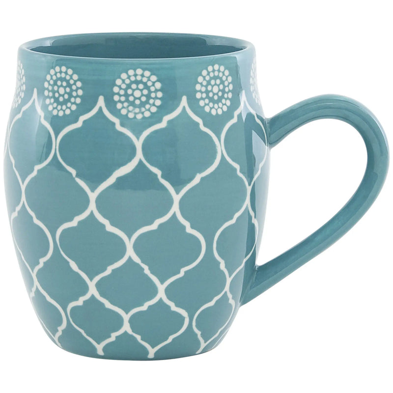 Turquoise Sixteen Piece Round Trellis Ceramic Service For Four Dinnerware Set Homeroots Kitchen & Dining