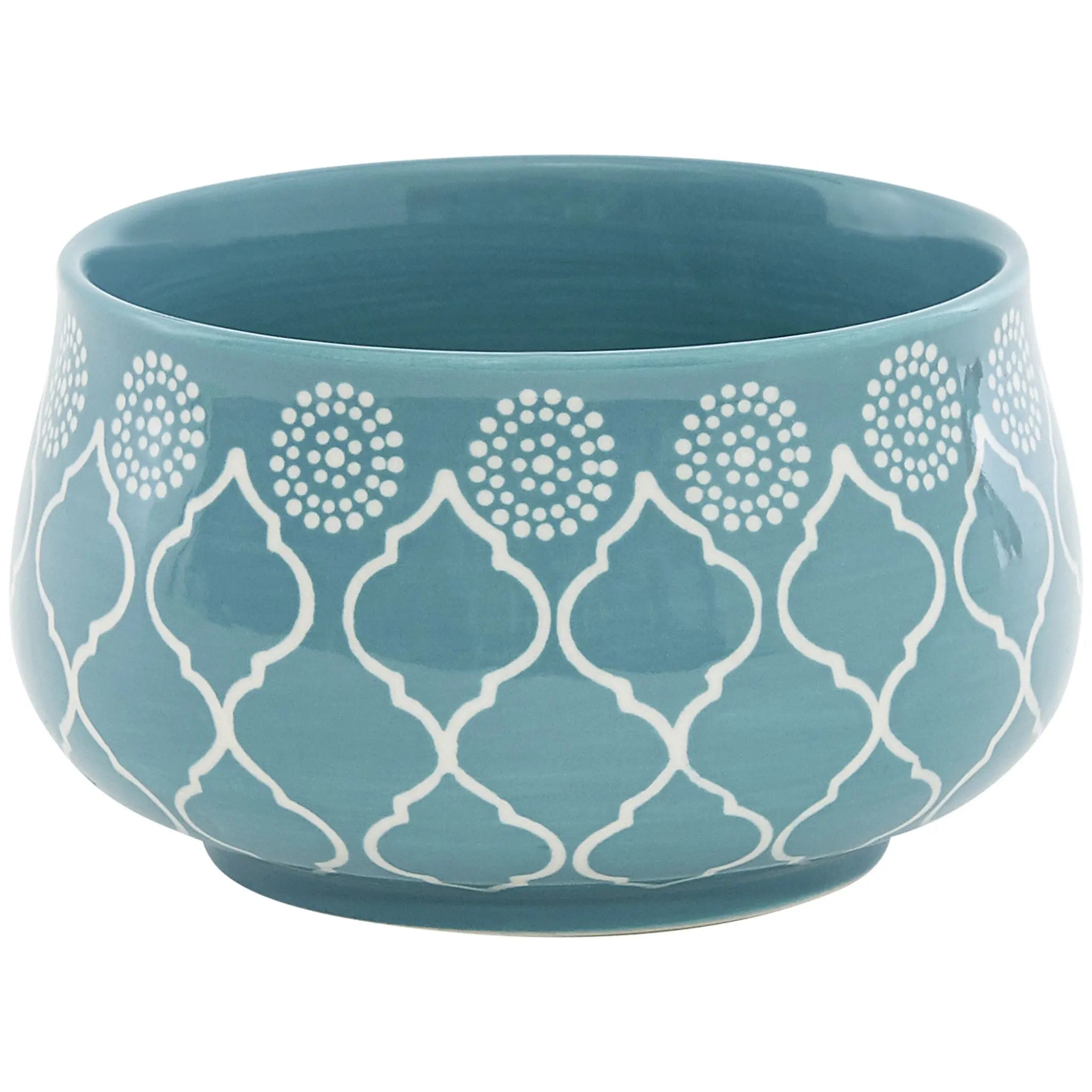 Turquoise Sixteen Piece Round Trellis Ceramic Service For Four Dinnerware Set Homeroots Kitchen & Dining