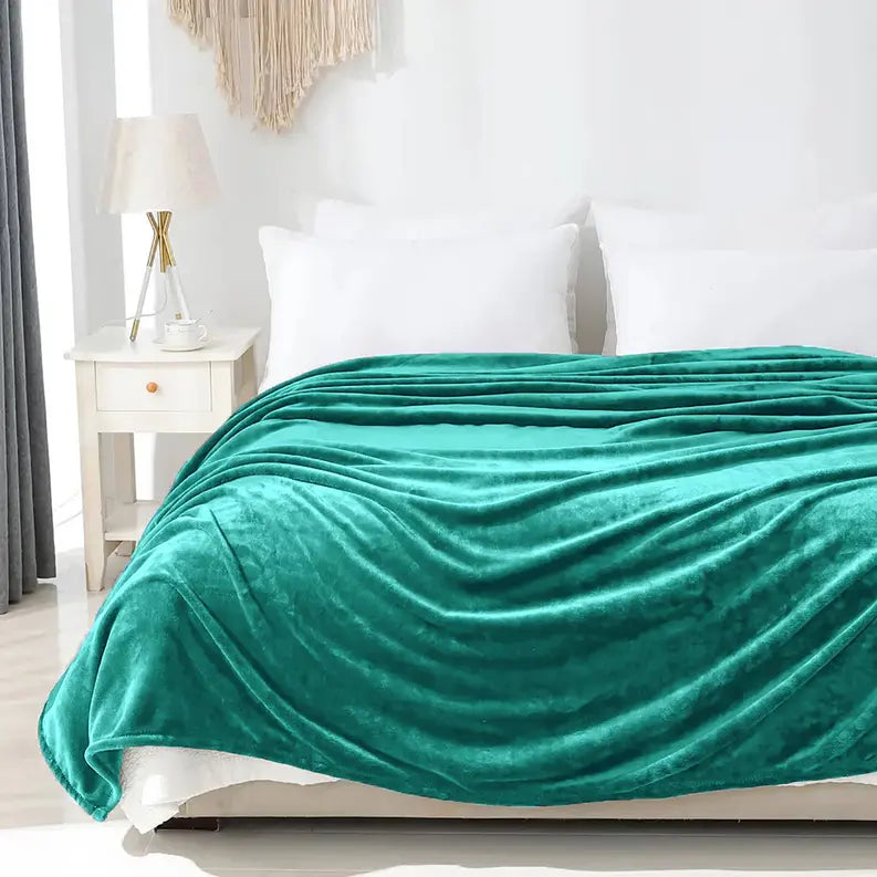 Turquoise Super Soft Plush Warm Cozy Bed Throw Blanket Home Mart Goods