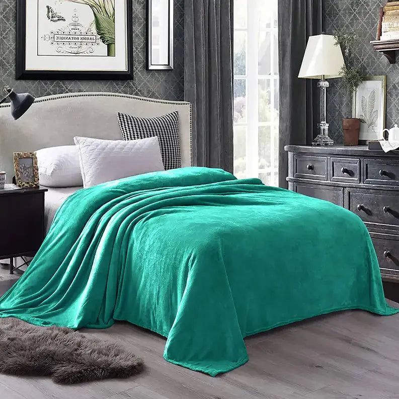 Turquoise Super Soft Plush Warm Cozy Bed Throw Blanket Home Mart Goods