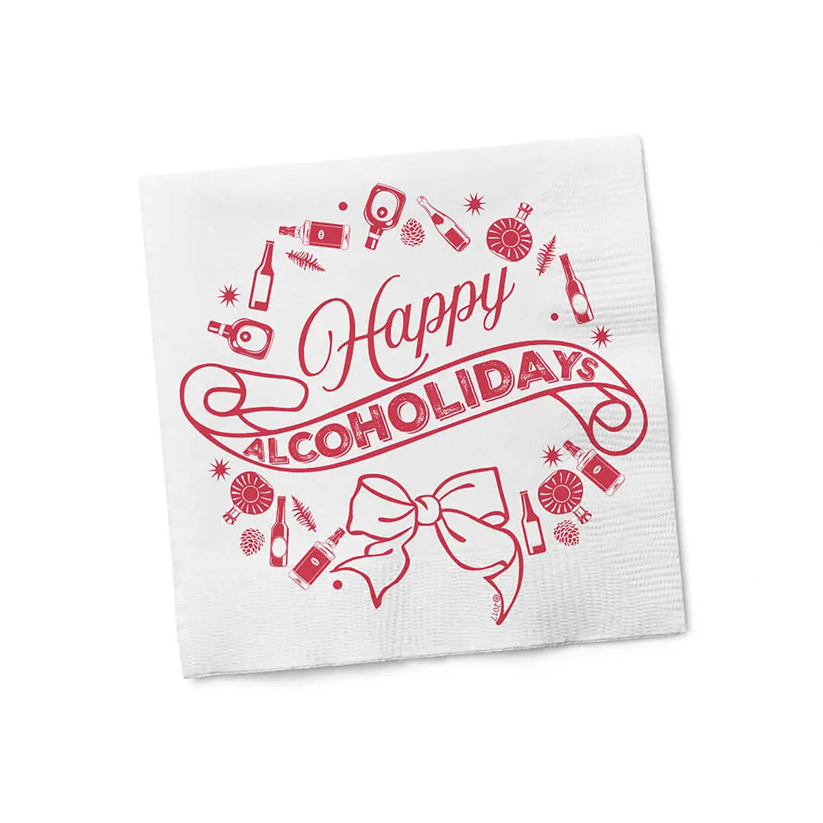 Twisted Wares Happy Alcoholidays Napkins - GreatEagleInc