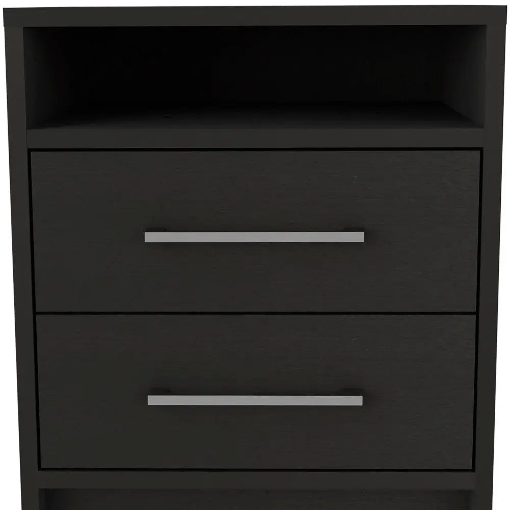 Two Piece Black and Gray Bedroom Set Homeroots Bed & Bath